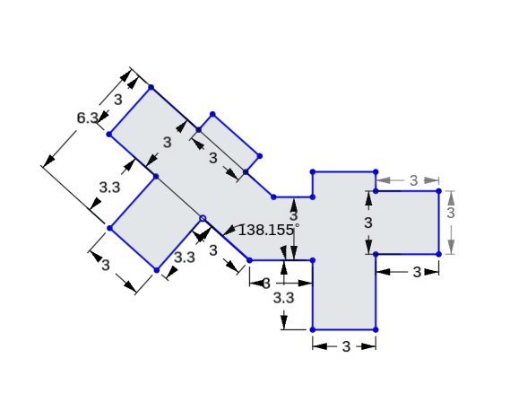 schéma avec ses côtes du connecteur des faces hexagonales.